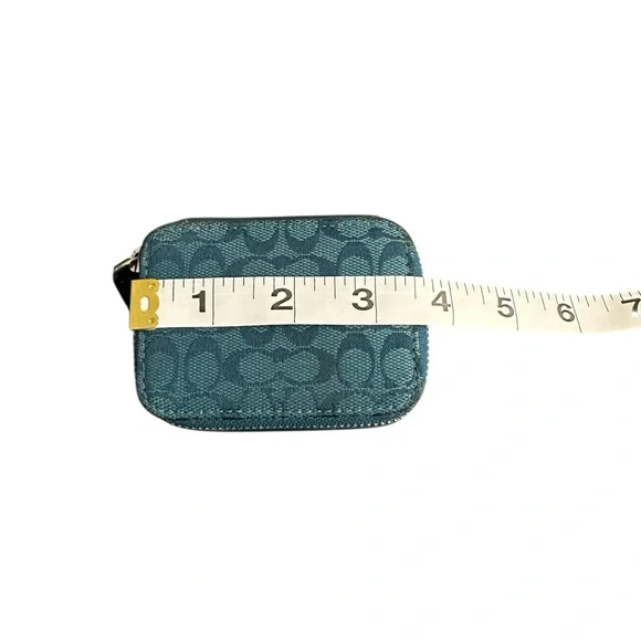 Coach Signature Teal Mini Medicine Travel Case - Picture 9 of 14